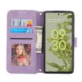 thumbnail image 2 of Nalacover Wallet Case for Google Pixel 6A, Embossed Pattern PU Leather Card Slots Holder Wrist Strap Handbag Kickstand Flip Folio Cover with Shoulder Strap Crossbody Magnetic Clasp Case,Lightpurple, 2 of 9