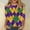 #001-Purple, variant on Ounisa Womens Funny Mardi Gras 3/4 Sleeve Sequins Mask Printed Shirts Tunics 2025 Trendy Holiday T-Shirts Carnival Pullover