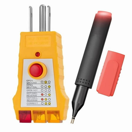 Grounding Pen & Outlet Tester Kit - Complete Set for Conductivity Electrical Safety Checks US Plug