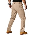 thumbnail image 4 of Men's Tactical Cargo Pants Water Resistant Ripstop Fabric Lightweight Outdoor Hiking Work Pants With Multi Pockets,Khaki,XL, 4 of 7