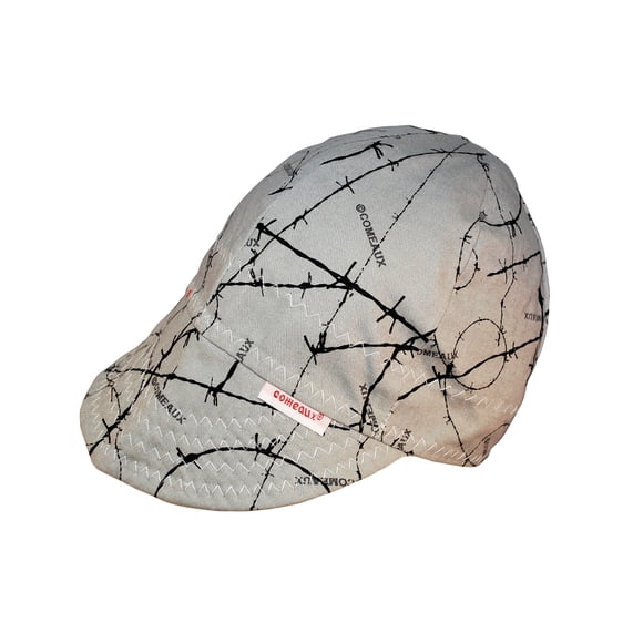 Comeaux Caps Reversible Welding Cap Grey Barbed Wire Size 7 1/4