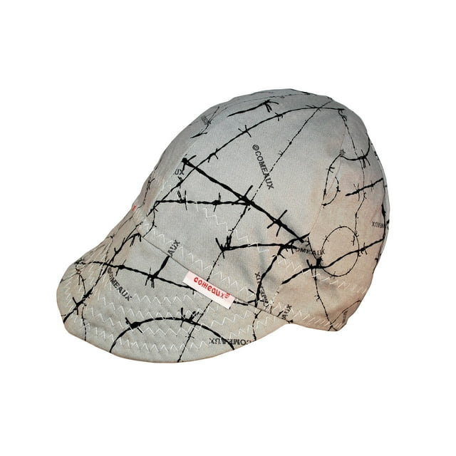 Comeaux Caps Casquette de Soudage Réversible Gris Fil Barbelé Taille 7 1/4
