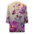 thumbnail image 3 of Hauts à Manches 3/4 pour Femmes Mode Imprimée T-Shirt Ample Blouse à Manches 3/4 Col en V Hauts Décontractés T-Shirts pour Femmes Mode T-Shirts à Manches 3/4 pour Femmes, 3 of 5