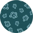 thumbnail image 1 of Ahgly Company Tapis Rond Lavable en Machine Intérieur Transitionnel Moyen Vert Sarcelle, 4 Pieds Rond, 1 of 7