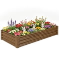 thumbnail image 1 of Outsunny 6x3x1ft Galvanized Raised Garden Bed, Open Bottom, Wood-Effect, 1 of 10