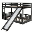 thumbnail image 4 of Twin Over Twin Bunk Bed with Slide and Ladder, Espresso, 4 of 13