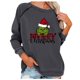 thumbnail image 1 of Moonsky Christmas Women's Printed Sweatshirt Long Sleeve Round Neck Casual Comfortable Loose Lightweight Women's Sweatshirt Oversized Xmas Sweatshirt, Green Monster Plus Size Sweaters#Dark Gray XL, 1 of 4