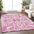 thumbnail image 5 of HomeRoots 676906 8 x 10 ft. Blush & Ivory Damask Washable Machine Made Rectangle Area Rug with UV Protection, 5 of 9