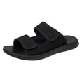 thumbnail image 3 of Rokment Mens Orthotic Arch Support Walking Sandals Comfortable Beach Casual Suede Adjustable Ankle Strap Open Toe Backless Slides Slippers Summer Black Size 7, 3 of 6