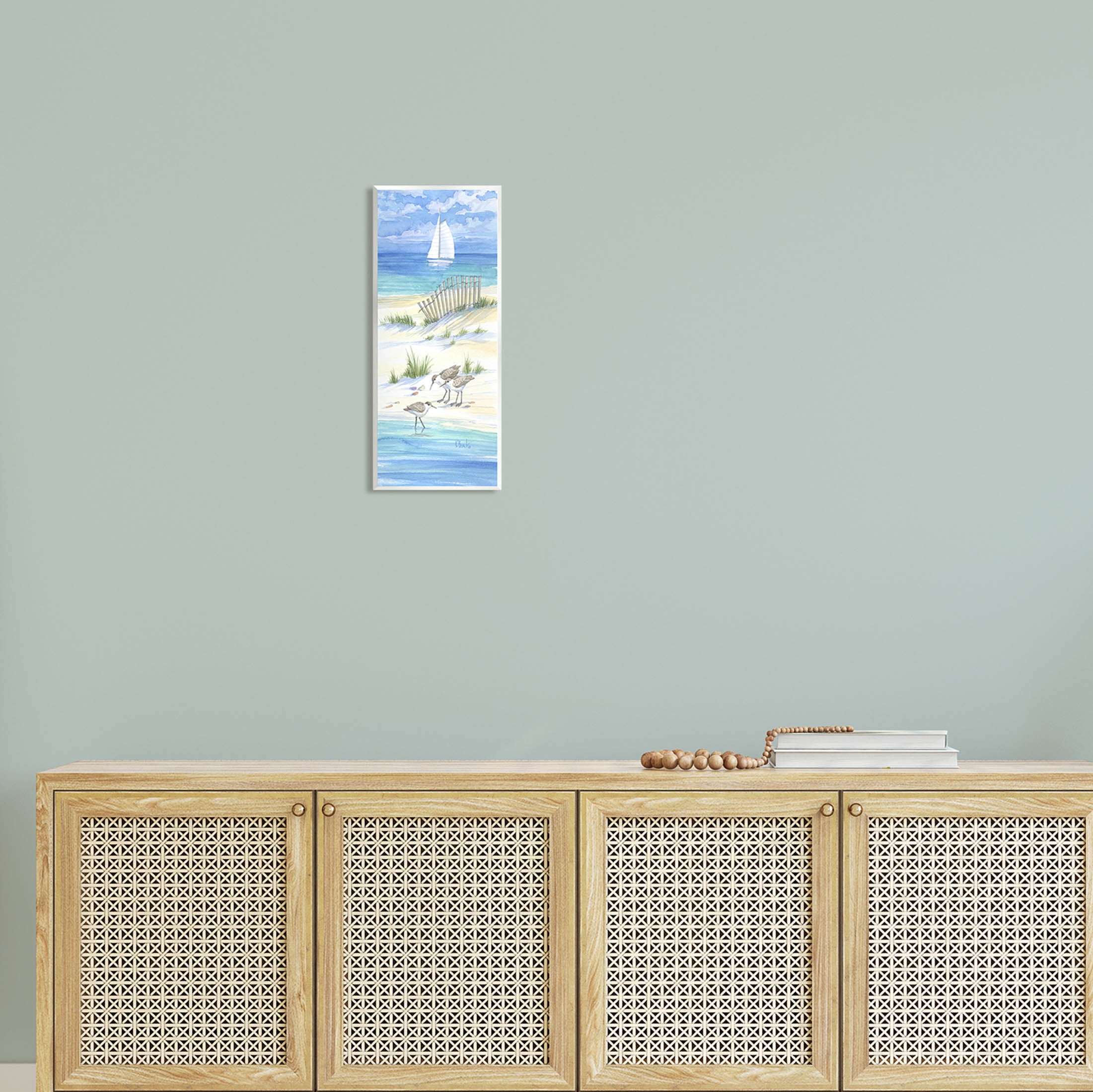 Stupell Industries Beachside Coastal Sandpiper Birds Painting Unframed Art Print Wall Art, Design by Paul Brent