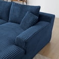 thumbnail image 5 of Oversized Chaise Lounge Chair Loveseat | No Assembly, Plush Cushioned Lounge Sleeper Sofa Bed, Soft Corduroy, 86.6" W Deep Seat Sectional Loveseat Chaise for Living Room, Bedroom or Home Theater Blue, 5 of 9