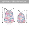 thumbnail image 4 of XMXT Unisex Drawstring Backpack for Women Men, Colorful Fish Scale Pattern Waterproof Gym Bag String Bags for Shopping Sport Travel, m, 4 of 8