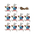 thumbnail image 1 of 10 piezas de conejito de Pascua de madera colgante lindo conejo colgante adorno centro de mesa de escritorio Azul, 1 of 9