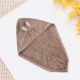 thumbnail image 5 of Unique Bargains 1 Pc Water-absorbent Rabbit Ears Hair Towel for Bathroom Hotel Coral Fleece Light Brown, 5 of 5