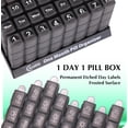 thumbnail image 3 of Monthly pill organizer, four times daily, one-month pill organizer, with 32 daily compartments for fish oil, vitamins, and medications, 31-day pill box, black, 3 of 4