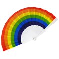 thumbnail image 2 of Rainbow Fans - Pride Folding Fans Made of Bamboo - Coloured Accessories for CSD Festival Rave Techno Wedding Party Women Men 9.06 In, 2 of 9