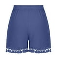 thumbnail image 6 of CFLVAEK Plus Size Shorts for Women Casual Summer High Waisted Drawstring Shorts Fringe Trendy Beach Vacation Shorts 2025 Blue L, 6 of 6