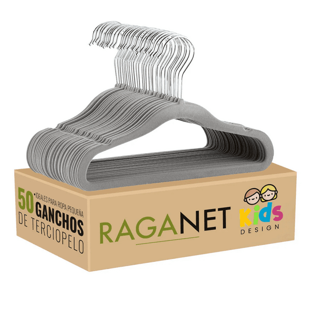 50 Ganchos Infantiles De Terciopelo Antideslizantes 360º Xtellar Color Gris