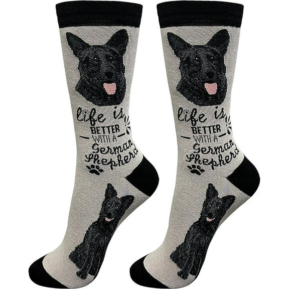 E&S Pets Pet Lover Socks, Life is Better with a Black German Shepherd