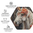 thumbnail image 3 of Kdxio Vintage Floral White Horse Funny Coasters,4 Pcs Leather Coasters,Housewarming Gifts,Protect Furniture from Water Marks Scratch and Damage, 3 of 6