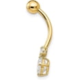 thumbnail image 2 of Avariah Diamonds 10k Yellow Gold W/3 And 6mm Czs Belly Dangle - 26mm, 2 of 5