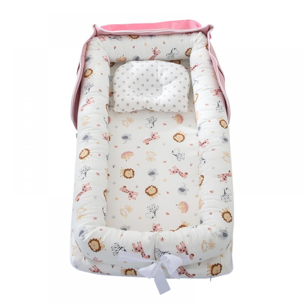 Baby Bed Detachable Baby Cocoon Sleeping Pod Pillow Quilt Pack-3PCS Portable Baby Cot Bed Great for Sleeping Flamingo Cotton Baby Bassinet Cribs Hayisugar Baby Nest 