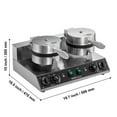 thumbnail image 2 of VEVOR Commercial Waffle Maker, Dual-Head Round Waffle Baker Machine, 2460W Non-Stick Stainless Steel Belgian Waffle Iron with Temp and Time Control, Handle, for Restaurant Bakery Snack Bar Family, 2 of 9