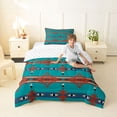 thumbnail image 4 of jejeloiu Vibrant Tribal Twin Comforter Sets,Bohemian Print Bedding Set For Boys,Teal Red,Reversible,2-Piece,1 Comforter and 1 Pillowcase, 4 of 7