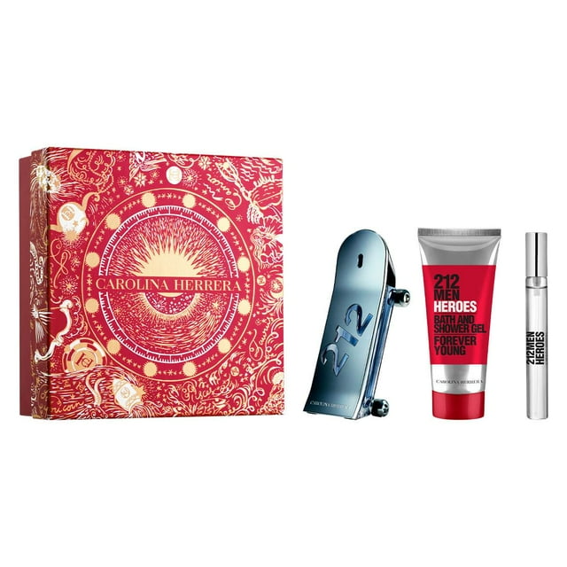 Set de 3 piezas de Perfume Carolina Herrera 212 Heroes para hombre 90 ml