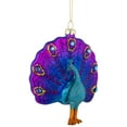 thumbnail image 3 of Northlight Standing Glittered Peacock Glass Christmas Ornament - 4.75" - Purple and Blue, 3 of 5