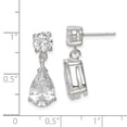 thumbnail image 2 of 925 Sterling Silver Cubic Zirconia Cz Pear Post Drop Dangle Earrings, 2 of 6