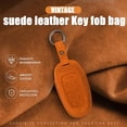 thumbnail image 3 of Key Fob Cover Compatible with Hyundai Ioniq 5 2022-2024 8-Button Handmade Leather Car Key Case with Key Fob Strap Protective Key Housing Keychain Case Holder Protector,Dark Grey,Black, 3 of 8
