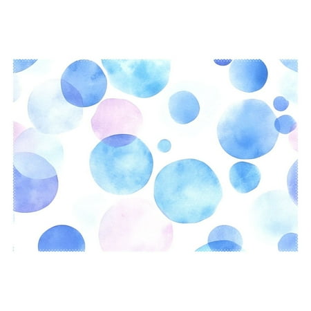 

Ryvnso 1 Piece Placemats Blue Watercolor Polka Dots Dining Mats Heat-Resistant Non-Slip Washable Table Mat