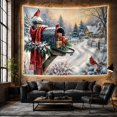 thumbnail image 6 of Red Birds on Snowy Path with Cozy Cottage, Serene Rustic Scene for Farmhouse Lovers, Winter Landscape Art, Christmas Gift Tapestry Wall Hanging for Bedroom and Living Room, 6 of 7