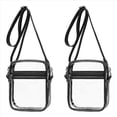 thumbnail image 1 of 2X Bolso Transparente Aprobado por el Estadio, Monedero Transparente con Correa Ajustable para el Hombro para Deportes Al Aire Libre, Negro, 1 of 5