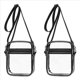 thumbnail image 1 of 2X Bolso Transparente Aprobado por el Estadio, Monedero Transparente con Correa Ajustable para el Hombro para Deportes Al Aire Libre, Negro, 1 of 5