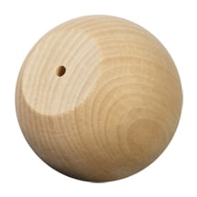 8 Pcs of 2-3/4" Wood Ball Knob / Doll Heads 2-3/4" wide; Flat 1-1/2" 3/16" hole