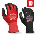 thumbnail image 1 of LINCONSON Safety Performance Series Construction Mechanics Work Gloves (Large, Black & Red - 10 Pack), 1 of 7