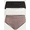 Sunset Purple/Winter White/Black Soot, variant on Joyspun Women’s Ribbed Modal Hi Cut Brief Panties, 3-Pack, Sizes XS to 3XL