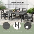 thumbnail image 5 of WestinTrends Ashore 6-Piece Outdoor HDPE Rectangular Patio Dining Table Set with Bench, Gray, 5 of 12