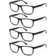 thumbnail image 1 of Gafas de lectura OLOMEE de gran tamaño, cuadradas, 2,00, negras, paquete de 4, 1 of 7
