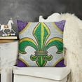 thumbnail image 2 of Throw Pillow Cushion Cover, with Traditional Festival Pattern Vintage, Decorative Square Accent Pillow Case, Purple Yellow, 2 of 5