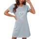 thumbnail image 4 of Camisón corto de talla grande para mujer, camisón de manga corta con estampado de pecho a la moda, camisón para mujer, 4 of 5