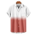 thumbnail image 4 of ZCFZJW Mens Gradient Cotton Shirts Regular Fit Short Sleeve Button Down Shirt Hawaiian Summer Beach Casual Collared T Shirts for Men Red XXXL, 4 of 6