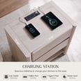 thumbnail image 3 of wow97e Modern Nightstand set of 2 for Bedroom, 25" Tall Wood End Table with Charging Station& Open Shelf , Bedside Table w/Rounded Corner Design for Bedroom, Living Room, 3 of 8