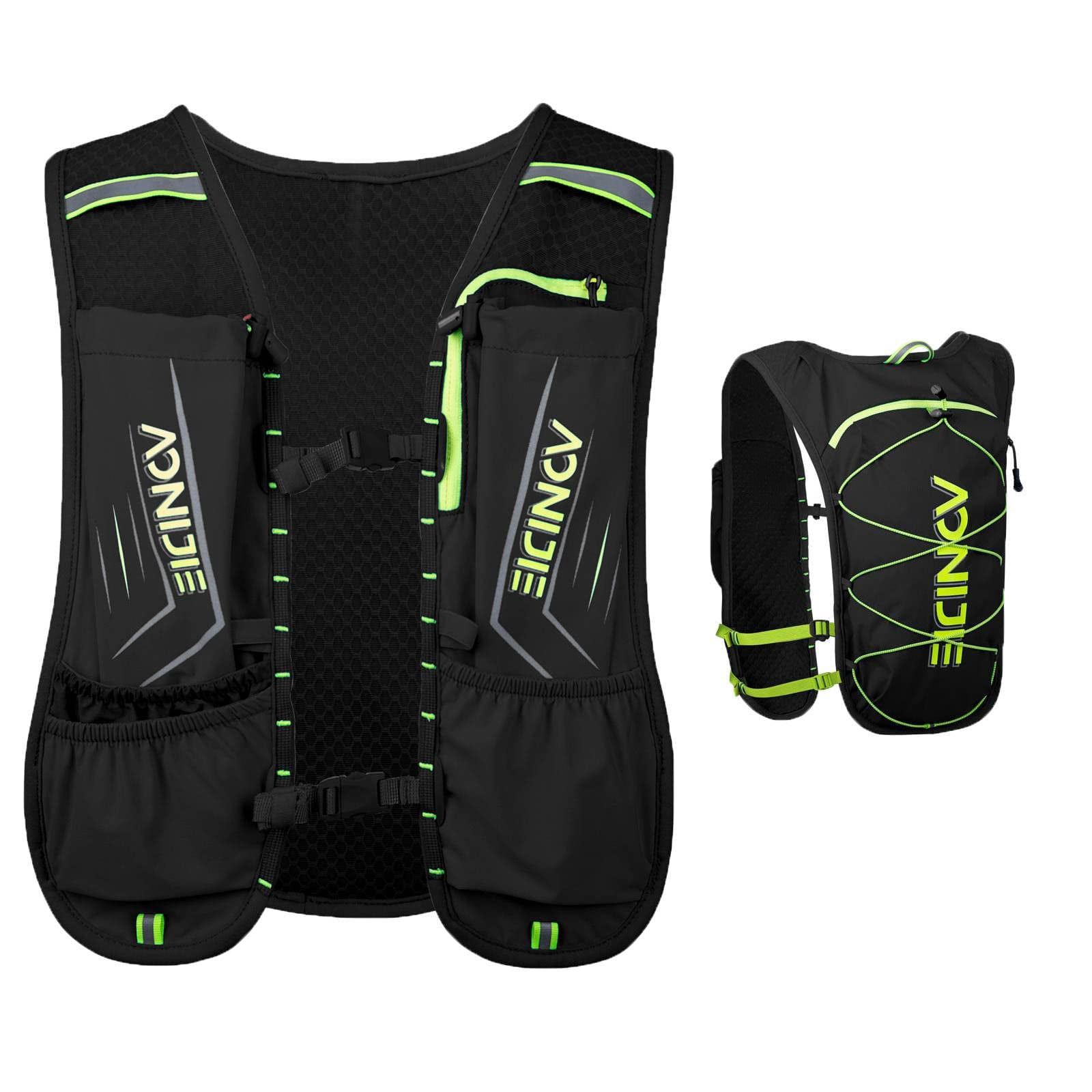 Gilet D'Hydratation Trail Running - 2 Bouteilles 500ml Incluses - Sac à Dos Course Homme Femme Réfléchissant