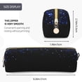 thumbnail image 4 of Ratiio Black Blue Glitter Sparkles Pattern Leather Pencil Case, Pencil Pouch with Durable Zipper, Compact and Stylish Organizer for Stationery, Art Supplies, Travel Essentials, 4 of 8