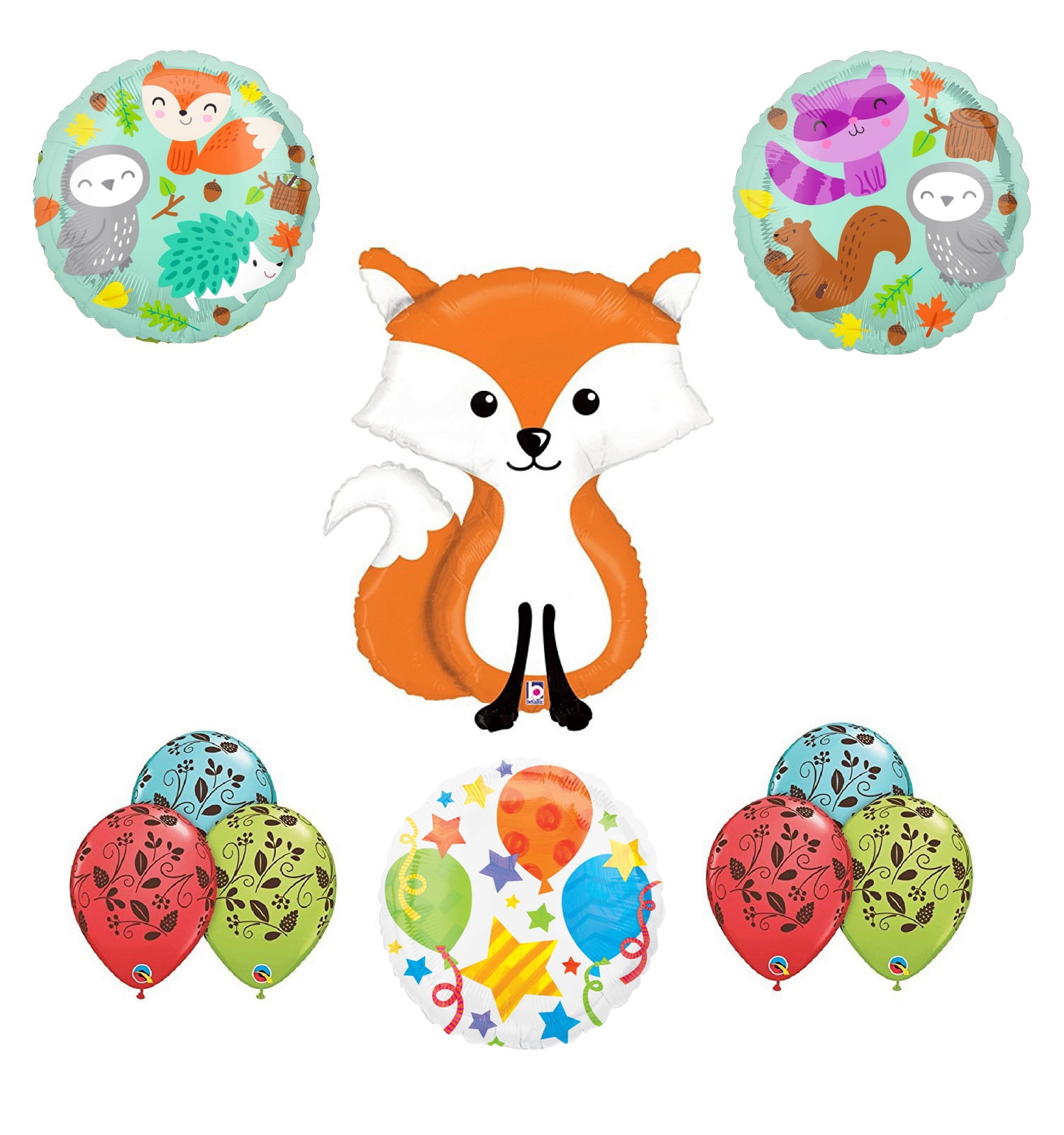 Details about   Woodland Critters Baby Shower Party Supplies Welcome Baby Fox Balloon Bouquet... 