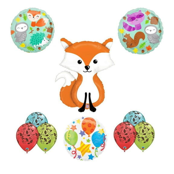 Woodland Creatures Birthday Party Supplies Baby Shower Fox Balloon Bouquet Decorations