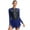 Navy Blue, variant on TiaoBug Women's Figure Ice Skating Gymnastic Leotard Roller Skating Performance Dress Blue XL